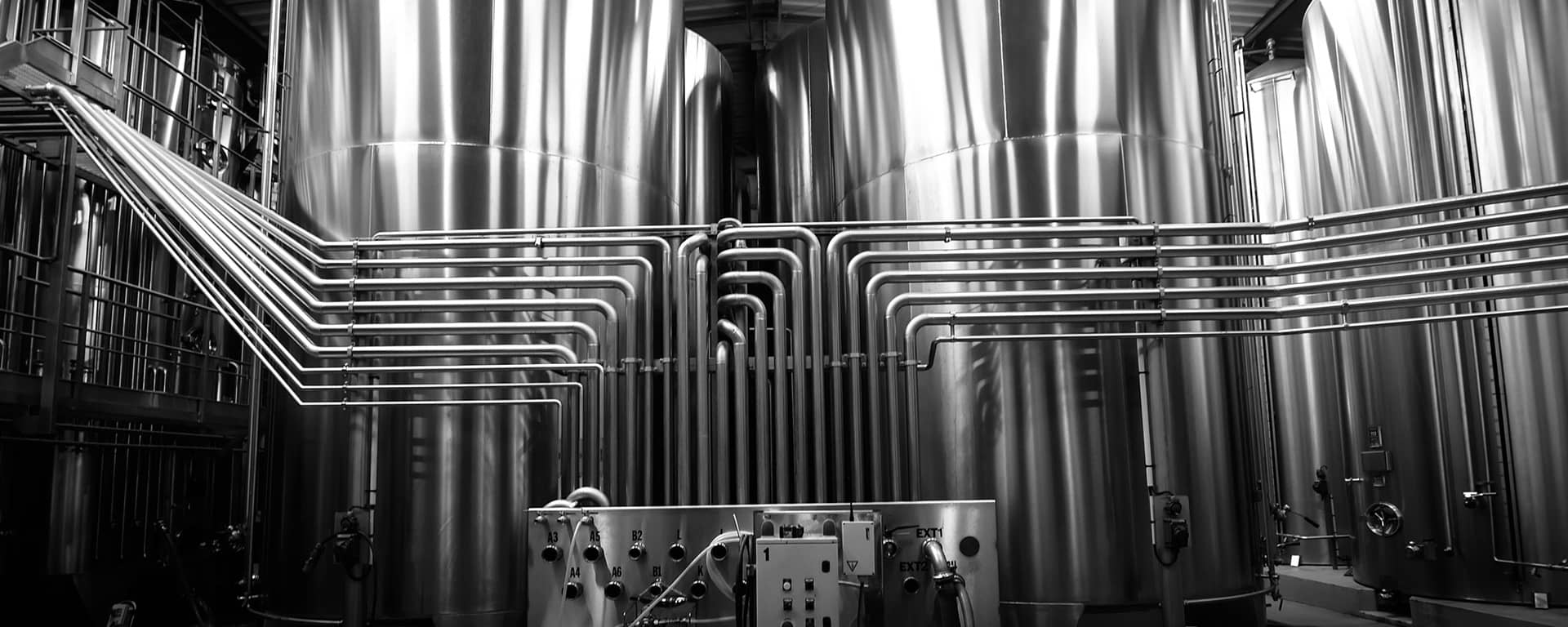 Stainless industrial piping and process tanks