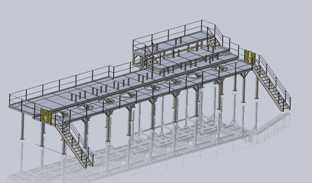 Detailed model of a large sanitary processing system