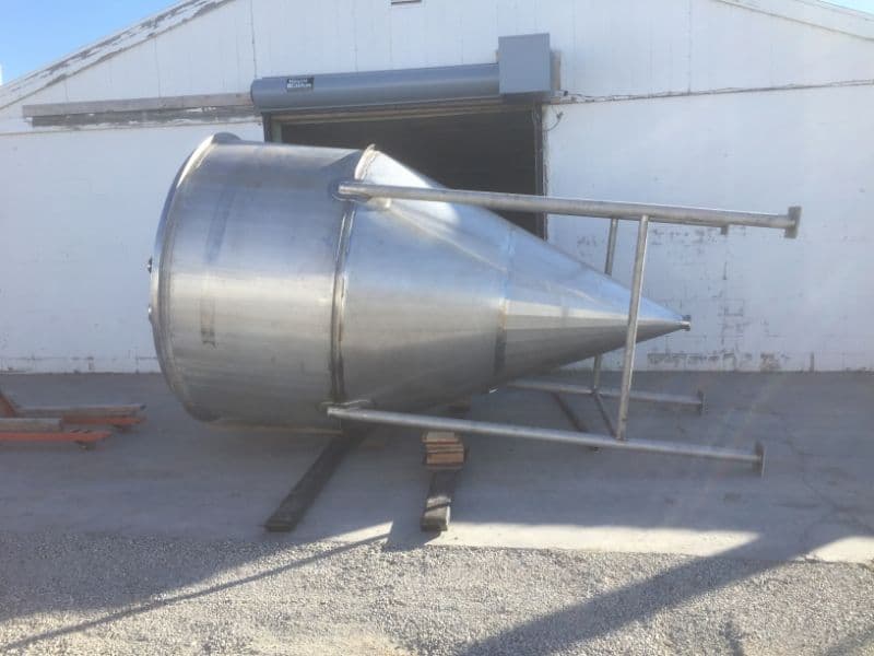 Fabricated stainless process tank with frame and access structure