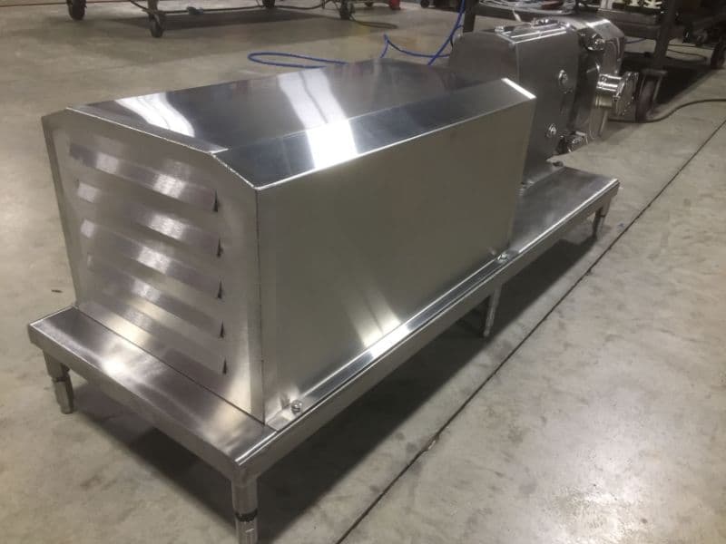 Custom polished stainless equipment enclosure